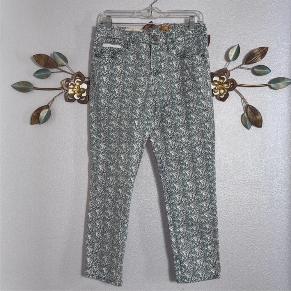 Pilcro & the Letterpress Blue White Floral Jeans Size 28